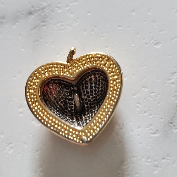 Silver & Gold Heart Necklace Charm - Picture 4 of 7